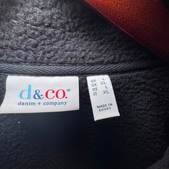 Denim and Co Fleece Bonded Sherpa Jacket Gray Snap Front Regular [L] - Picture 5 of 5